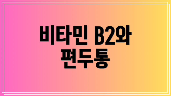 비타민 B2와 편두통