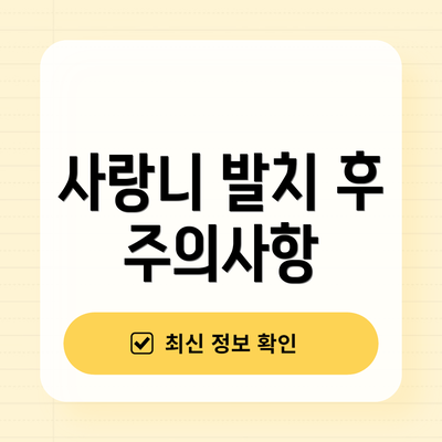 사랑니 발치 후 주의사항