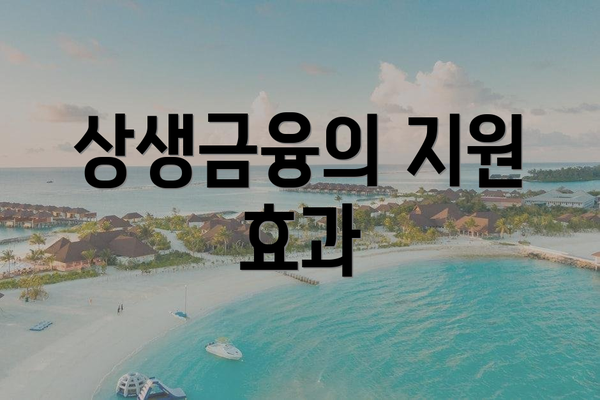 상생금융의 지원 효과