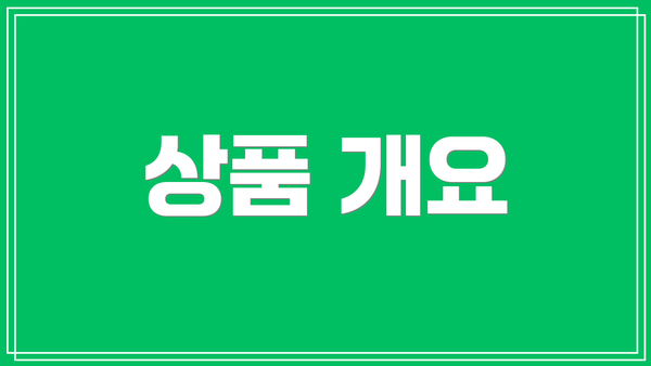 상품 개요