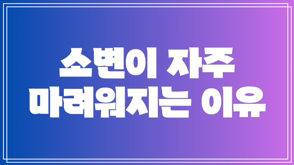 소변이 자주 마려워지는 이유