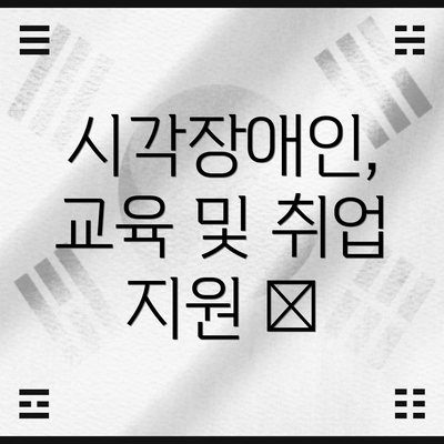 시각장애인, 교육 및 취업 지원 🏫