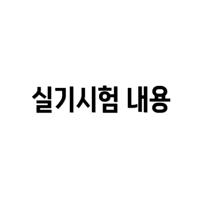 실기시험 내용
