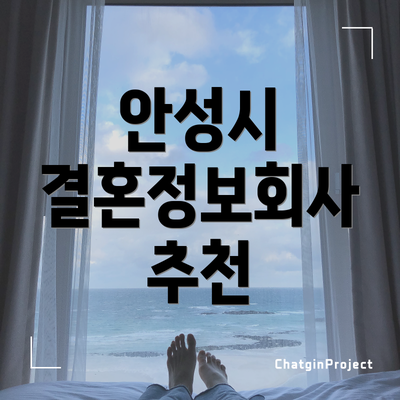 안성시 결혼정보회사 추천