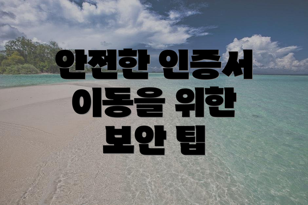 안전한 인증서 이동을 위한 보안 팁