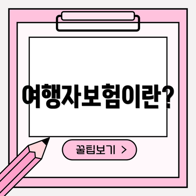 여행자보험이란?