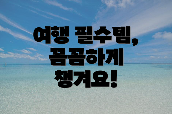 여행 필수템, 꼼꼼하게 챙겨요!