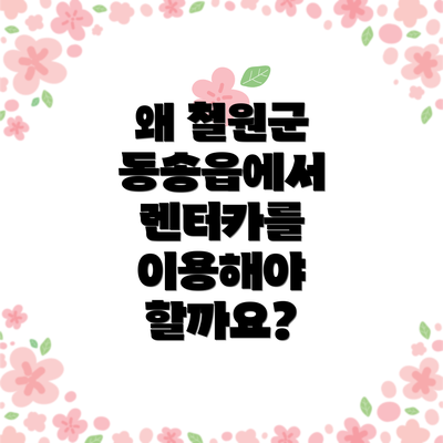 왜 철원군 동송읍에서 렌터카를 이용해야 할까요?