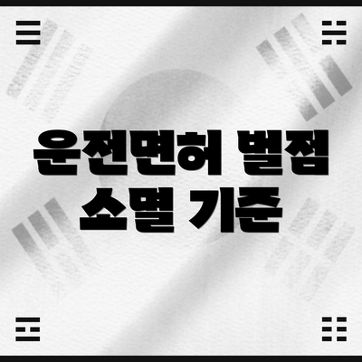 운전면허 벌점 소멸 기준