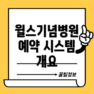 윌스기념병원 예약 시스템 개요
