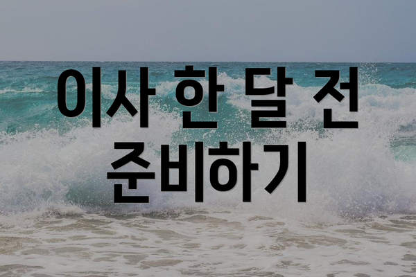 이사 한 달 전 준비하기