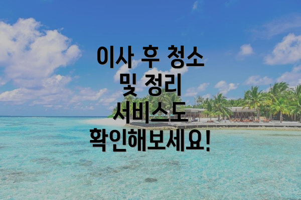 이사 후 청소 및 정리 서비스도 확인해보세요!