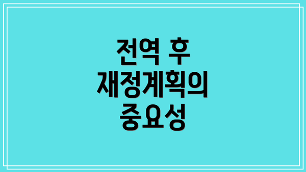 전역 후 재정계획의 중요성