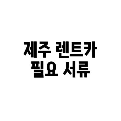 제주 렌트카 필요 서류