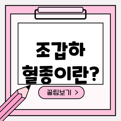 조갑하 혈종이란?