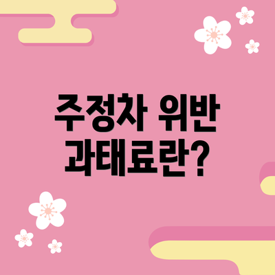 주정차 위반 과태료란?