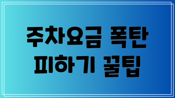 주차요금 폭탄 피하기 꿀팁