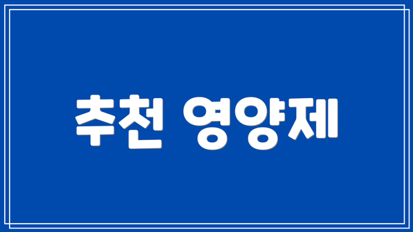 추천 영양제