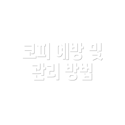 코피 예방 및 관리 방법