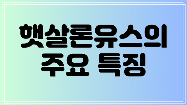 햇살론유스의 주요 특징