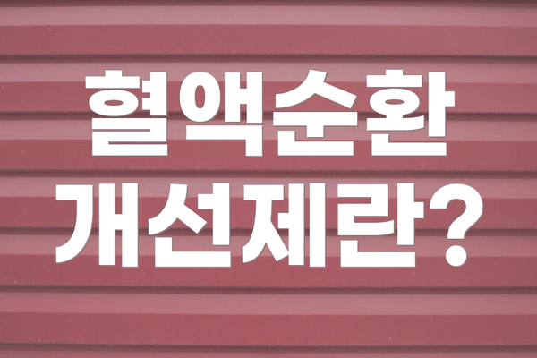 혈액순환 개선제란?