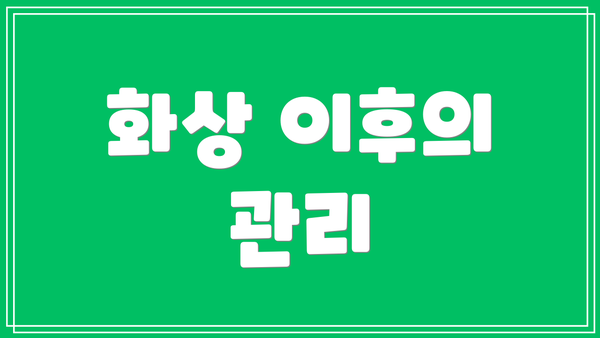 화상 이후의 관리