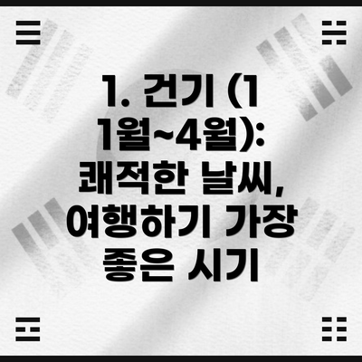 1. 건기 (11월~4월): 쾌적한 날씨, 여행하기 가장 좋은 시기