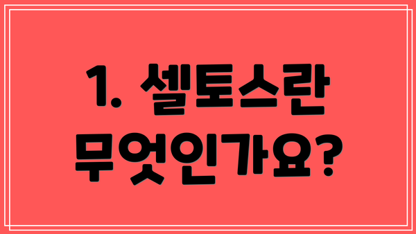 1. 셀토스란 무엇인가요?