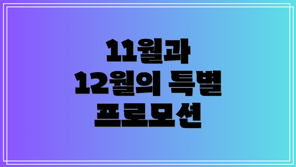 11월과 12월의 특별 프로모션
