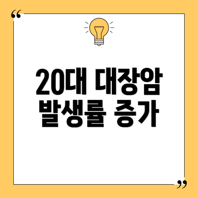 20대 대장암 발생률 증가