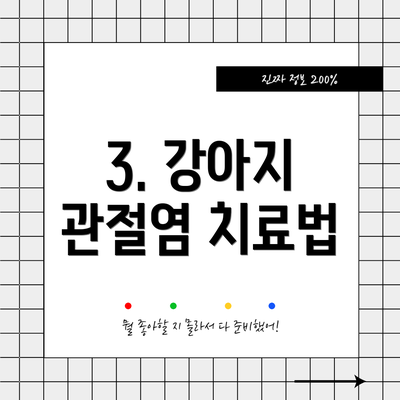 3. 강아지 관절염 치료법