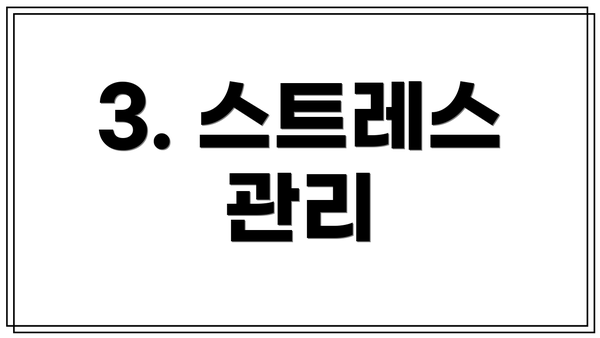 3. 스트레스 관리