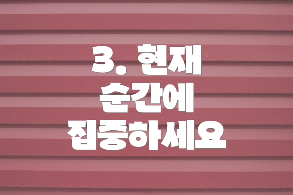 3. 현재 순간에 집중하세요