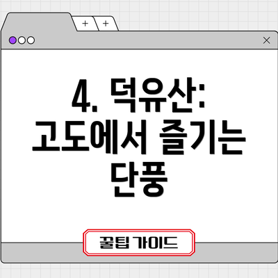 4. 덕유산: 고도에서 즐기는 단풍