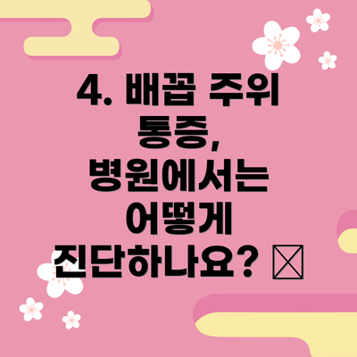 4. 배꼽 주위 통증, 병원에서는 어떻게 진단하나요? 🩺