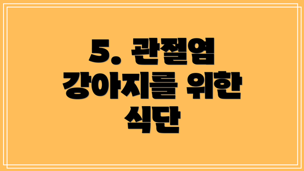 5. 관절염 강아지를 위한 식단