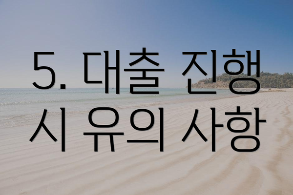5. 대출 진행 시 유의 사항