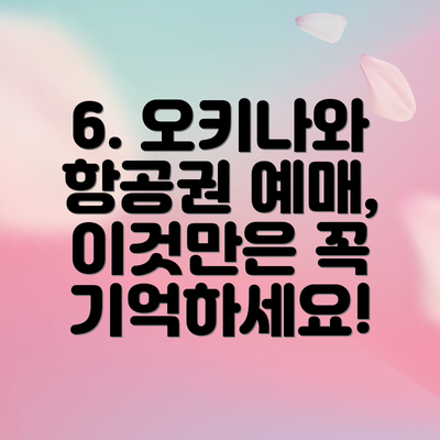 6. 오키나와 항공권 예매, 이것만은 꼭 기억하세요!