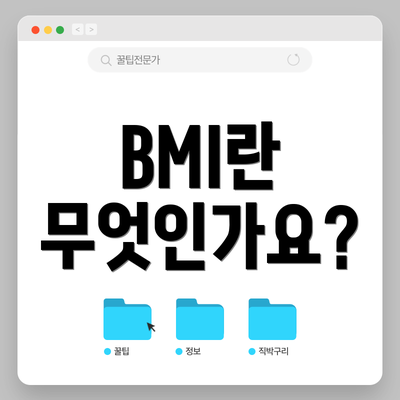 BMI란 무엇인가요?