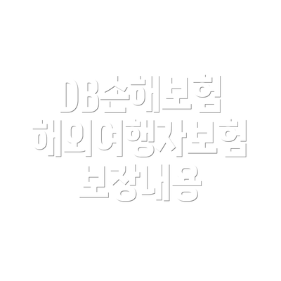 DB손해보험 해외여행자보험 보장내용