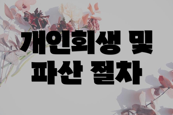 개인회생 및 파산 절차