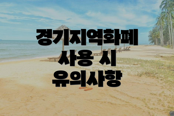 경기지역화폐 사용 시 유의사항