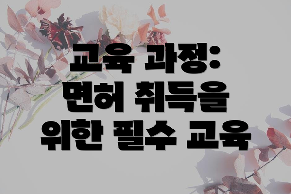 교육 과정: 면허 취득을 위한 필수 교육