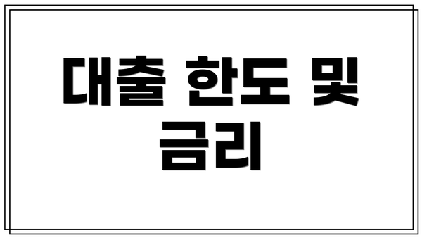 대출 한도 및 금리