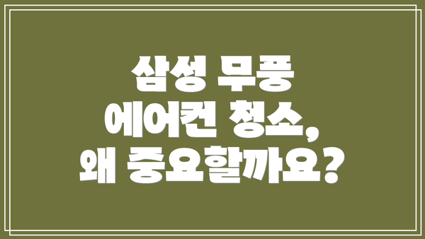 삼성 무풍 에어컨 청소, 왜 중요할까요?