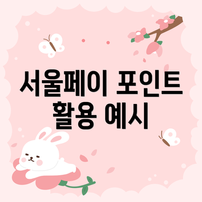 서울페이 포인트 활용 예시