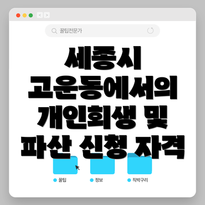 세종시 고운동에서의 개인회생 및 파산 신청 자격