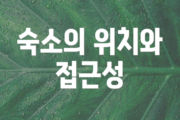 숙소의 위치와 접근성