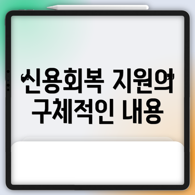 신용회복 지원의 구체적인 내용