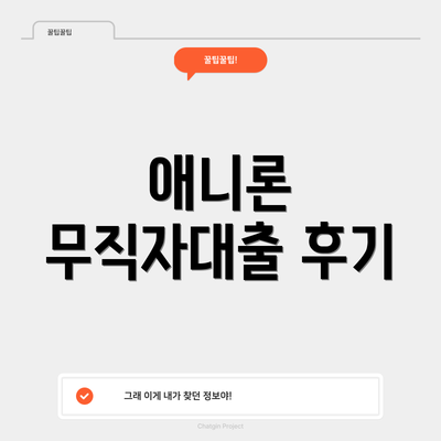 애니론 무직자대출 후기